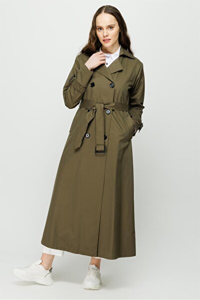 Esswaap Apolet Ve Aller Detaylı Trençkot Haki