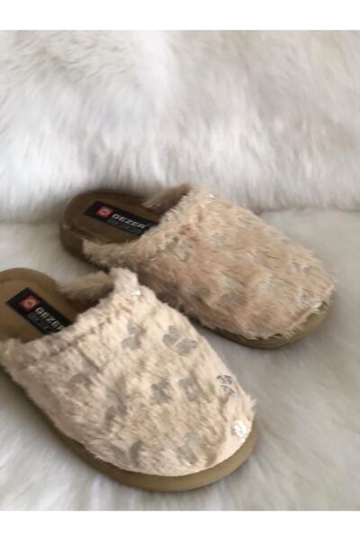 GEZER Kışlık Kadın KELEBEK Desenli Ev Misafir Terliği