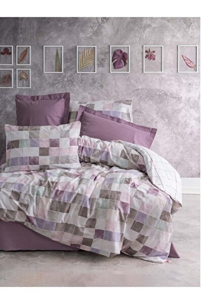 Cotton Box Rnf Minimal çift Kişilik Nevresim Takımı lastikli çarşaf Mora G ku...