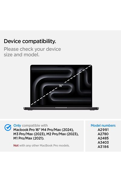 Spigen جراب Urban Fit لجهاز MacBook Pro 16 M4 Pro / M4 Max M3/M2/M1 Pro/Max - أسود
