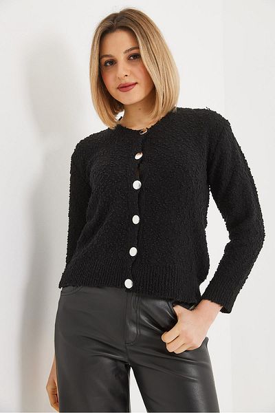 CALİENTE Metal Buttoned Knitwear Cardigan Black