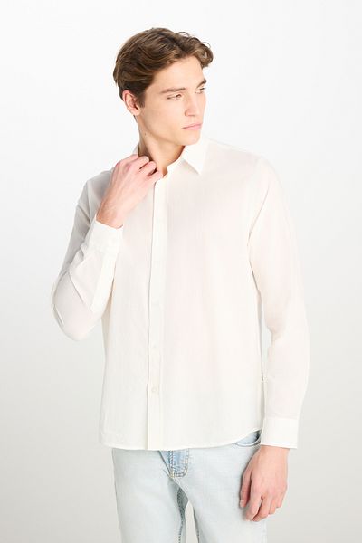 Lee 100% Cotton Regular Fit Regular Cut White Shirt