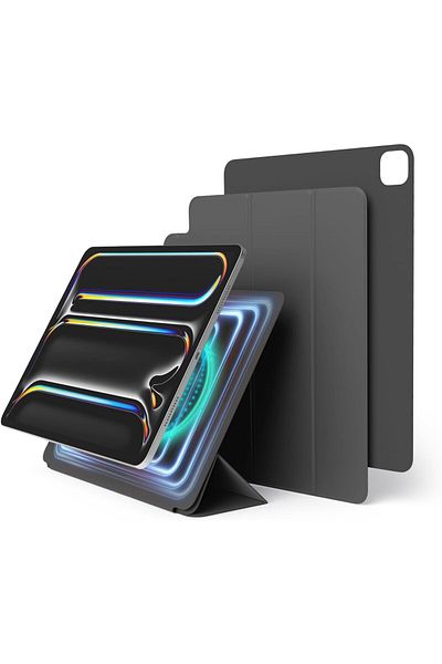 Elago Magnetic Folio for iPad Pro 13 inch case M4 cover Dark Grey with Auto Sleep and Wake Function