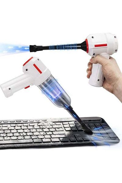 COOYA Air Duster and Mini Vacuum Keyboard Cleaner 3-in-1, New Generation Portable Canned Air Spray