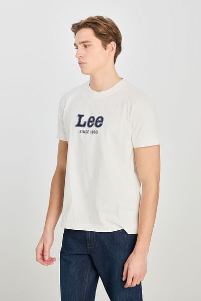Lee Μπλουζάκι εκρού από 100% βαμβάκι με κανονική εφαρμογή κανονικής κοπής