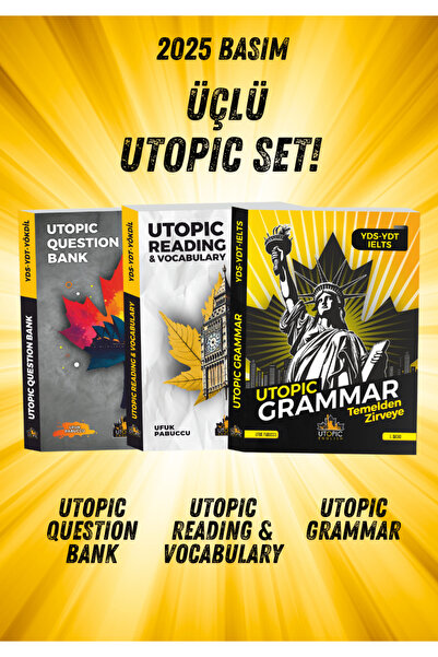 Utopic English Yds-Ydt-Yksdil-Yökdil Hazırlık Grammar-Okuma ve Kelime-Soru Bankası Kitap Seti-Utopic Çalışma Seti