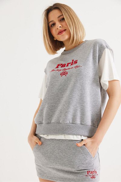 CALİENTE Shorts Skirt Double Sports Suit Gray