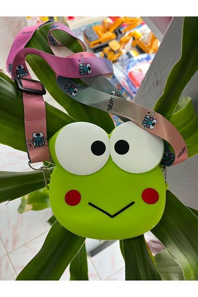 EyER Shoping Portofel cu figurine broasca - Poșeta din silicon pentru băiat, cu curea și reglabilă