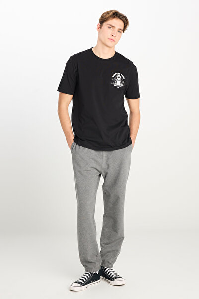 Lee %100 Pamuk Regular Fit Normal Kesim Bisiklet Yaka Baskılı Siyah Tişört