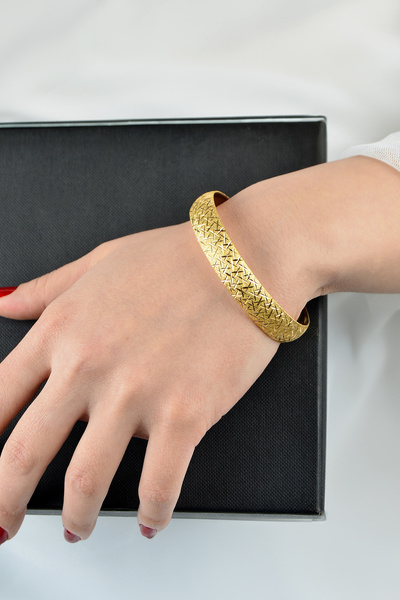 10 gr (GRAM) Cam Kırığı Şarnel Bilezik 22 Ayar Altın Yatırımlık Işçiliksiz