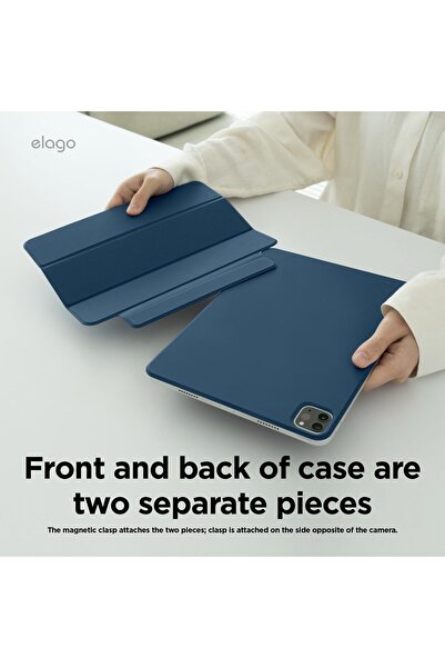 Elago Magnetic Folio for iPad Pro 11 inch case M4 cover - Blue with Auto Sleep and Wake Function