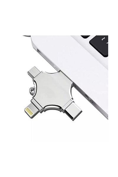 SEDEF SİLVER 4 in 1 Flash Memory USB Type-C Ios Lightning Otg All in One USB 3.0 32 Gb