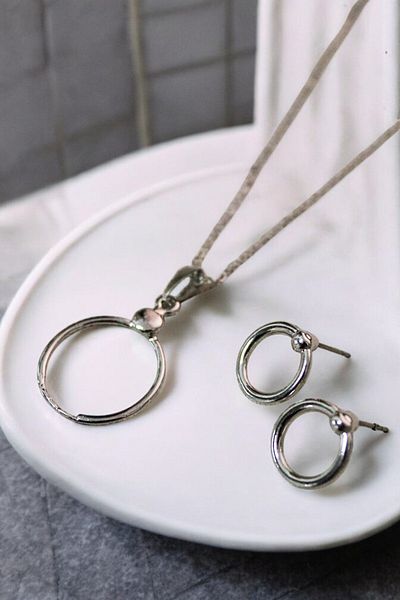 EUROMODA Round Design Necklace Earring Suit Set