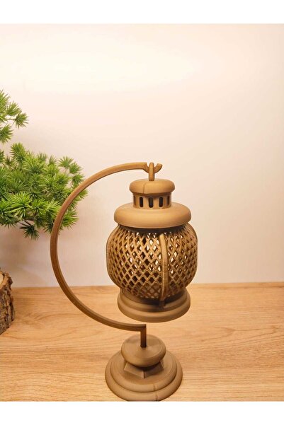 BRNTECH Dekoratif Vintage Askılı Ferforje Şamdan Mumluk- Kahverengi Tealight