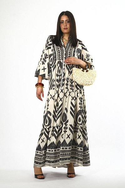 ABBRA Women's Katleya Model 100% Viscose Summer Dress