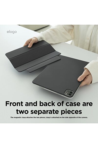 Elago غطاء مغناطيسي لجهاز iPad Pro مقاس 11 بوصة M4 - رمادي داكن مع وظيفة السكون والاستيقاظ التلقائي