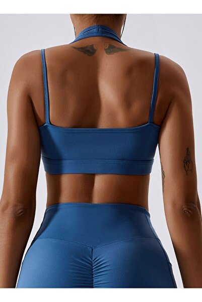 KAWN YOGA حمالة صدر رياضية نسائية بفتحة على شكل حرف V - حمالة صدر مبطنة منخفض...