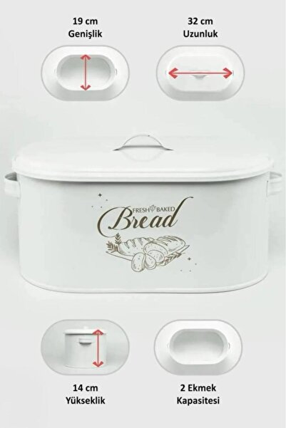 Bayev White Italian Style Metal Bread Bowl