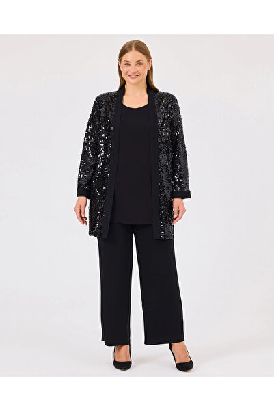 Gala-Xi سترة ترتر مع بلوزة داخلية مقاس كبير