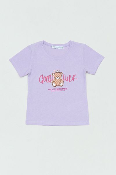 Fulla Moda Tricou pentru fetiță cu imprimeu ursuleț 100% bumbac