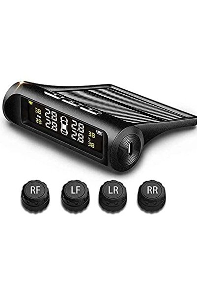 COOYA Tire Pressure Monitor, Solar Wireless Auto Car Monitoring System, 4 External Sensors 6 Alarm Modes