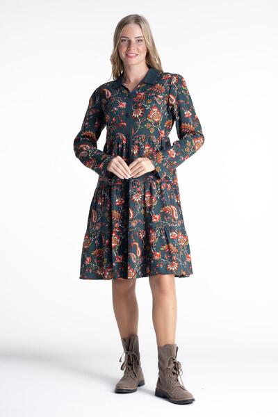 Eliş Şile Bezi Μακρυμάνικο πουκάμισο με γιακά φθινοπωρινό βελούδο κοντό φθινο...