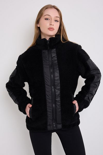 freemen Sports Women's Black Windproof Welsoft Double Pocket Coat