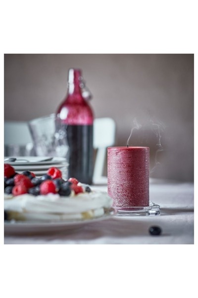 IKEA STÖRTSKÖN Scented Pillar Candle, Berries/Red, 30 hr | Long-Lasting, Fruity Aroma, Cozy Home Ambience