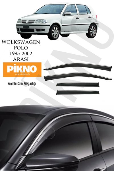 pikno Volkswagen Polo 1995-2002 Kromlu Cam Rüzgarlığı 4'lü Set A+ Plus
