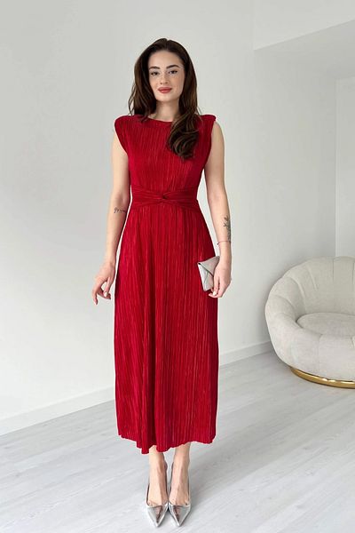 Sorridi Waist Detailed Pleated Maxi Dress