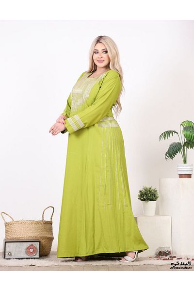 Genrics Comfortable and flowing embroidered cotton reception jalabiya