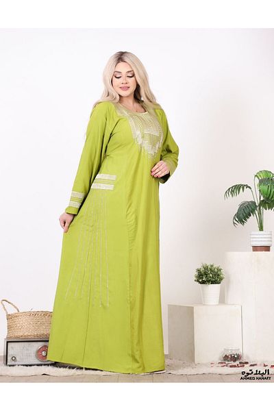 Genrics Comfortable and flowing embroidered cotton reception jalabiya
