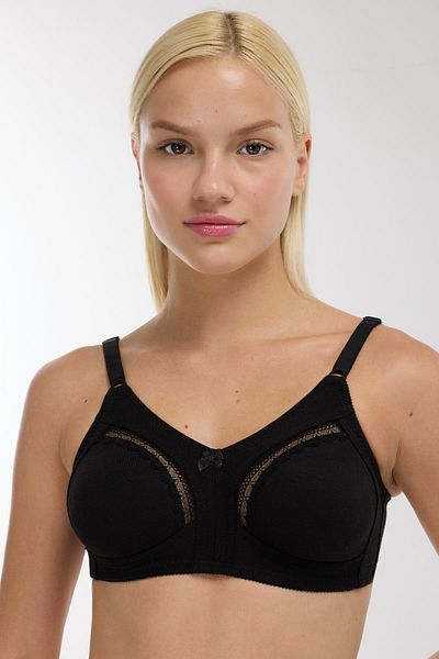 AYYILDIZ 3662 Sutien negru din bumbac pieptănat