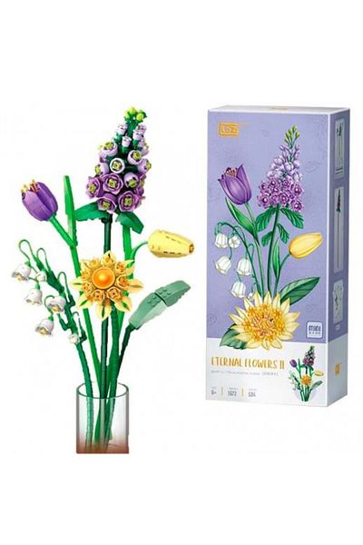 Sunman 534 Pieces Micro Building Toy Flower in Pot, Violet, Tulip, Airifelek and Pearl