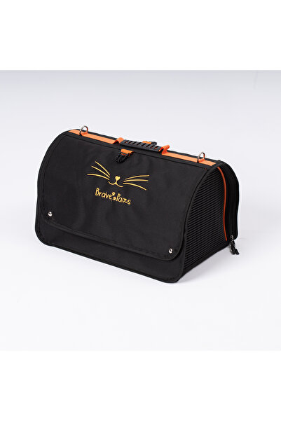 BRAVE PAWS Flybag Plastik Dayanıklı Fileli Kedi Ve Köpek Taşıma Çantası Seyahat Çantası Siyah 45*25*26cm