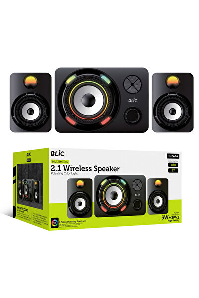 Sarftech 2+1 5W+3Wx2 RGB Multimedia Wireless Bluetooth Hoparlör 2+1 Ses Sistemi Gaming Hoparlör Speaker BLS14