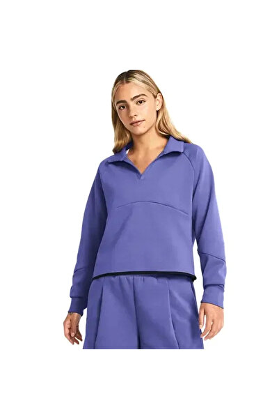 Under Armour Unstoppable Flc Rugby Crop Kadın Mor Antrenman Sweatshirt 138274...