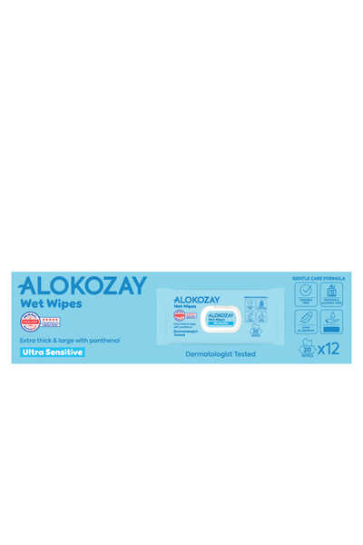 Alokozay Baby Wipes ultra sensitive -  20 Wipes  X 12 Packs -  240 Wipes