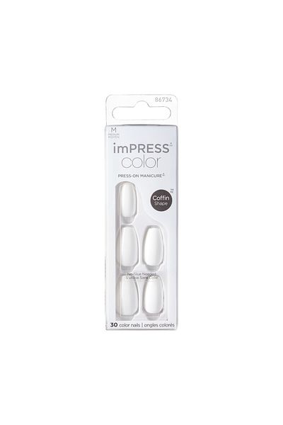 Impress KISS IMPRESS COLOR NAILS MEDIUM COFFIN- FROSTING IMC501C