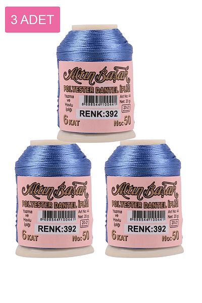 Alray 3 Pieces of Gold Needle and Lace Thread 20 Gr - Royaleks - No: 392