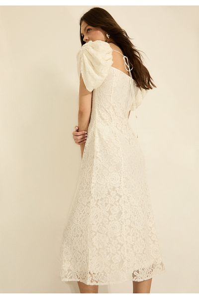 Stradivarius Lace-trimmed Midi Dress Limited Edition