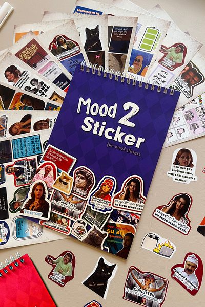 Copyrite Mood 2 Fun Sticker Pad 230+ قطعة مجلة رصاصة، سجل القصاصات، الكمبيوتر المحمول، ميمي، ملصق المزاج