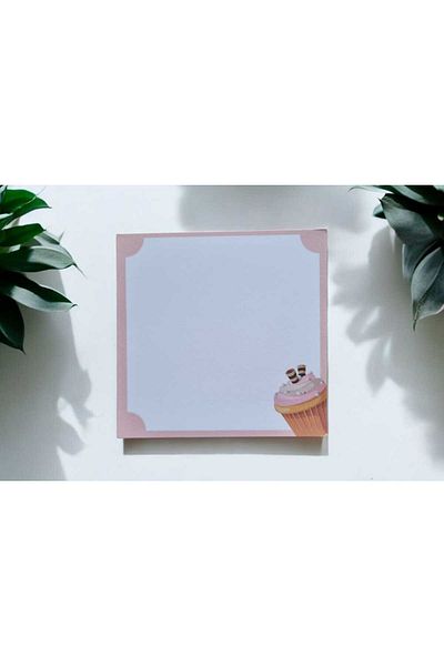 Ez&Tu Stıcker Set of 4 Patterned Cube with Strawberry and Cherry Avocado Cake Sticker Gift