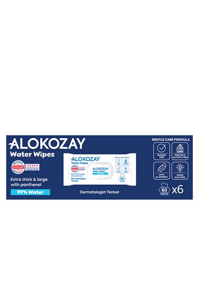 Alokozay 99% Water Baby Wet Wipes - 60 Wipes x Pack of 6