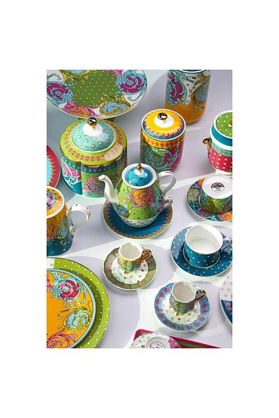 Lucky Art Estelle Bone Set of Four Coffee Cups