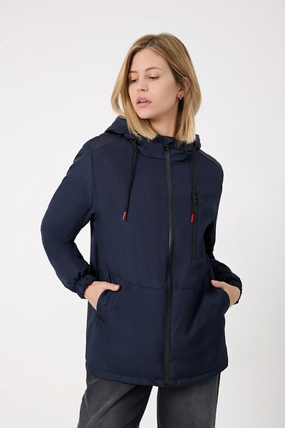 Firststops Navy Blue Water and Windproof Coat Parka - Furry Water and Windproof Caputomaçık