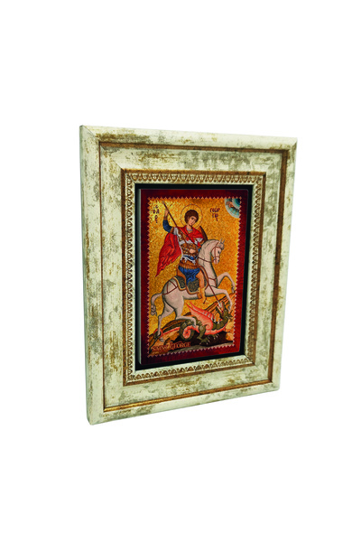 Souvenest Saint (Aziz) George Moazaiği Baskılı Taş Tablo 20x25