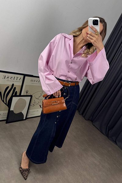 Sue Store Cămașă Premium oversize roz