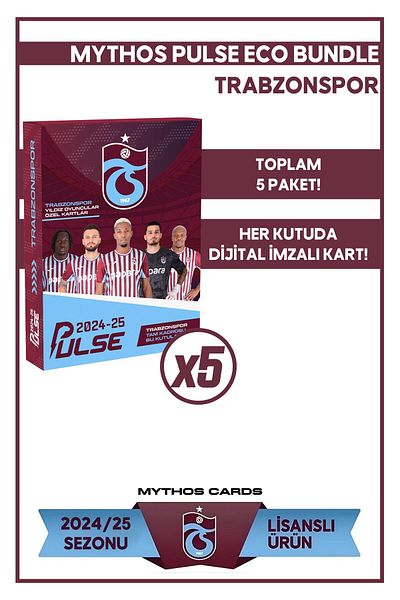 Trabzonspor Eco Bundle - Trabzonspor - Pulse Football Player Cards 2024/25 - 5 Packs