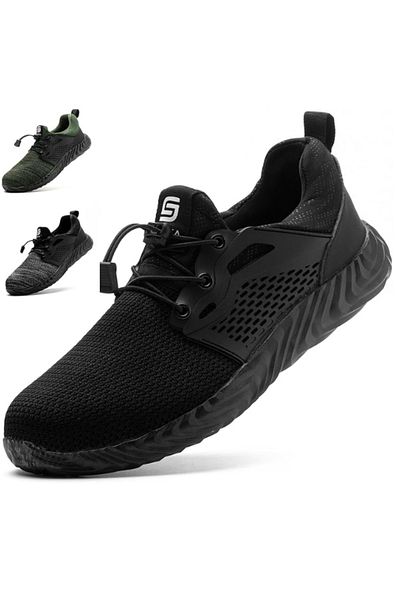 SLIMTA Safety Shoes for Men Women Steel Toe Boots Non-Slip Lightweight Breathable Sneakers